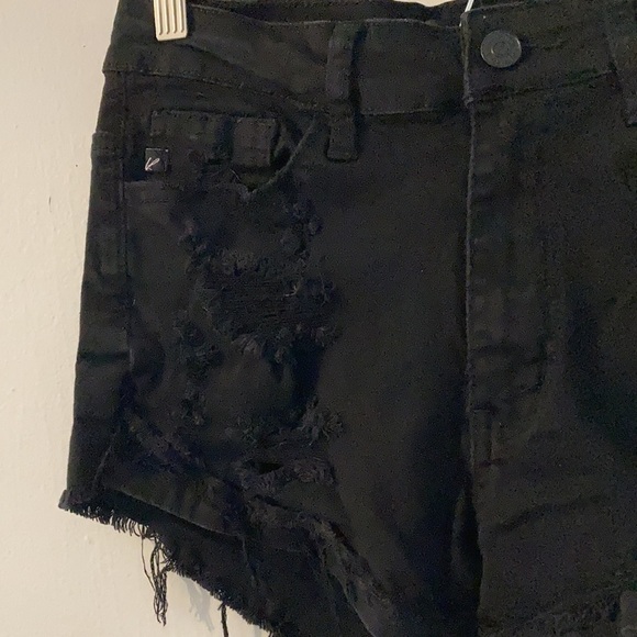 KanCan Distressed Black Denim Shorts - Picture 2 of 13